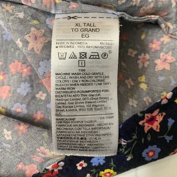 Gap Long Sleeve Shift Dress Navy Floral, long sleeves Women’s size XL Tall - Picture 10 of 11